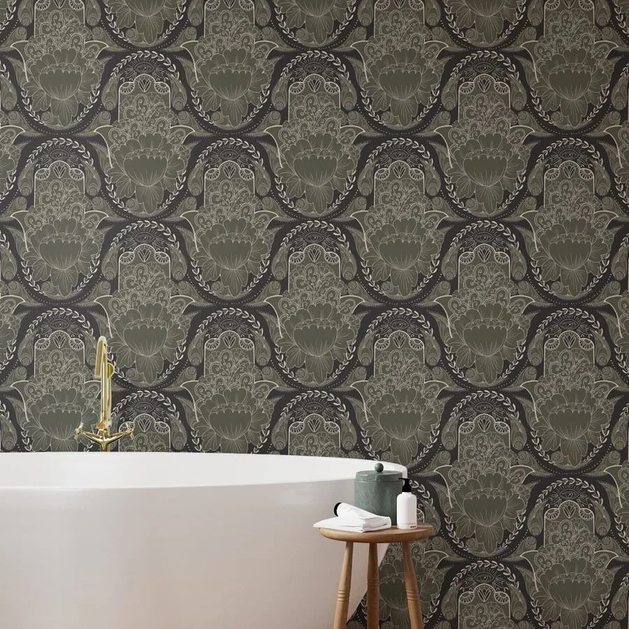 Introducing The Modern Organic Collection. Each pattern is perfectly paired with Sherwin Williams&rsquo;s most popular neutrals. These patterns started as bright and bold but I love them in these earthy simplify tones too! Wallpaper will be available