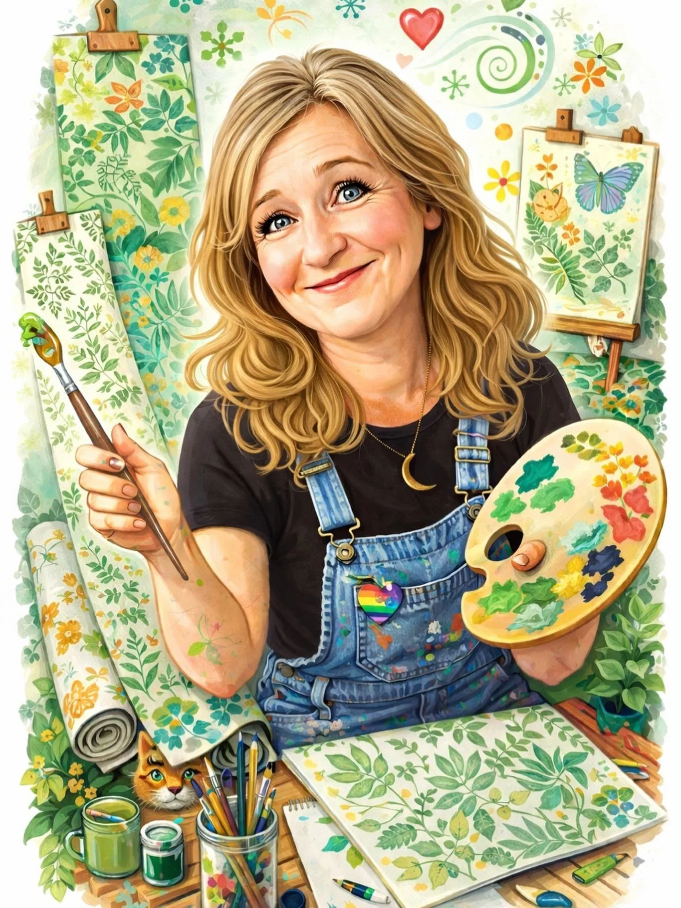 This is so cute! I asked chat gpt to create a caricature of me based on what it knows about me! This how it describes me: You&rsquo;re a soulful powerhouse of creativity &mdash; a watercolor dreamer with the heart of a healer and the hands of a desig