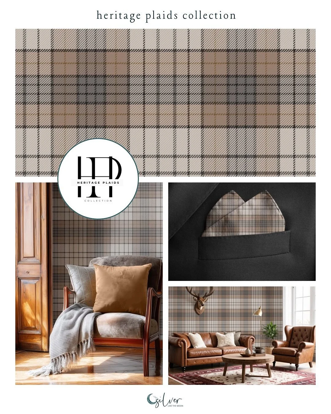 All the classic plaids together in one collection! Introducing The Heritage Plaid Collection on @spoonflower and available for licensing! I took beautiful tartans, blankets, and RL inspired rooms and clothing and captured the look and colors. Using a