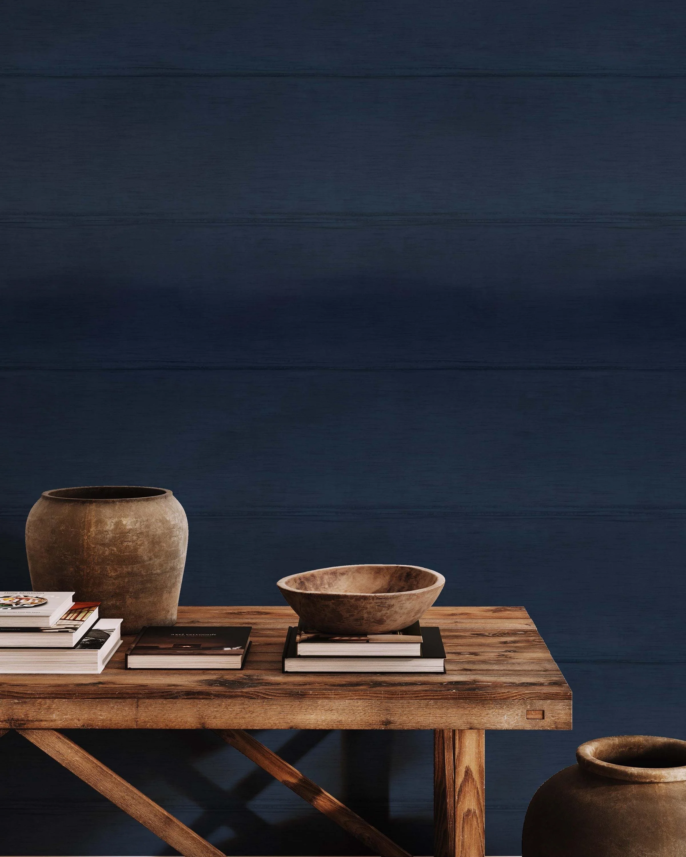 Subtle Bamboo Texture in Navy Blue