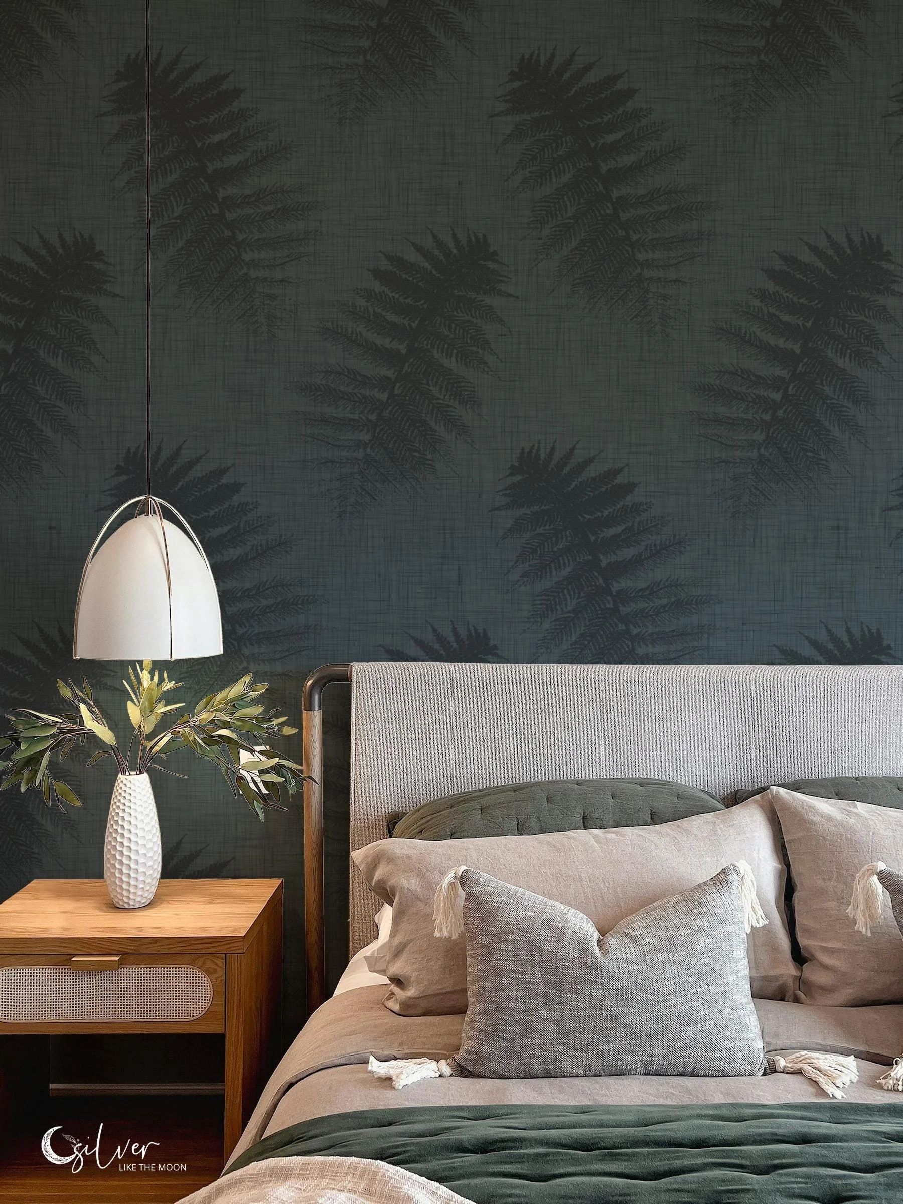 Japandi Fern in Slate Blue