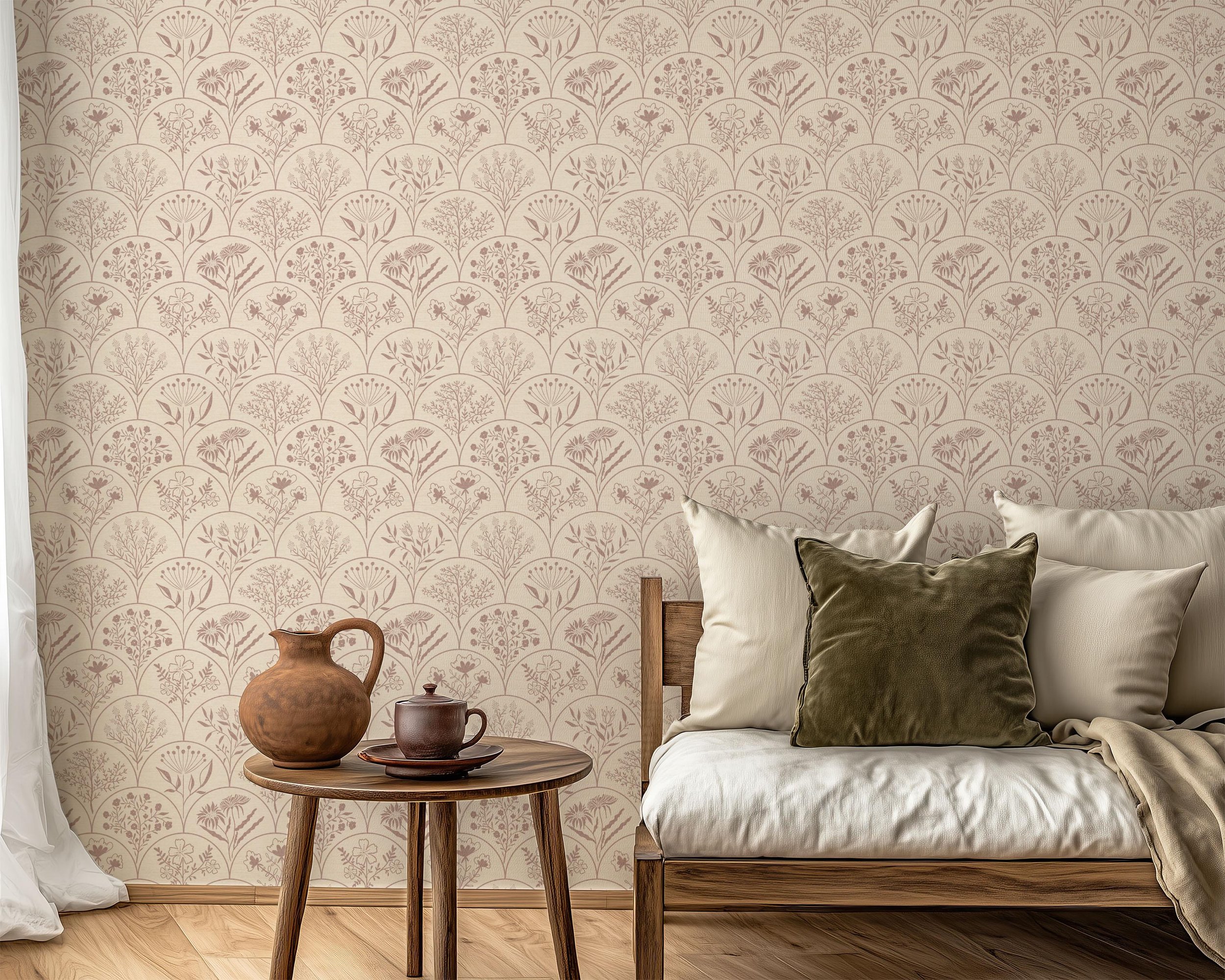 Botanical Pressed Flowers in Terracotta Cream