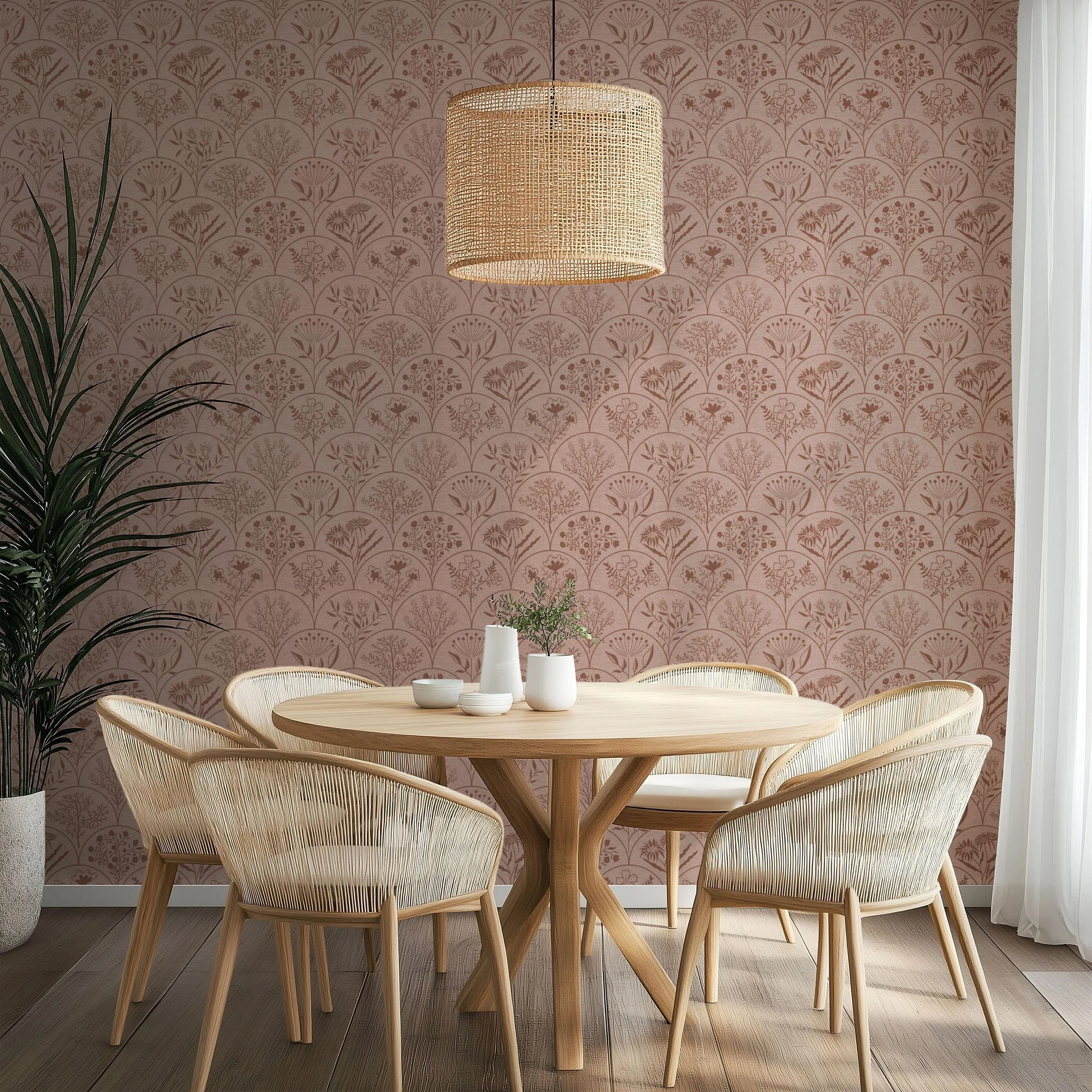 Botanical Pressed Flowers in Terracotta