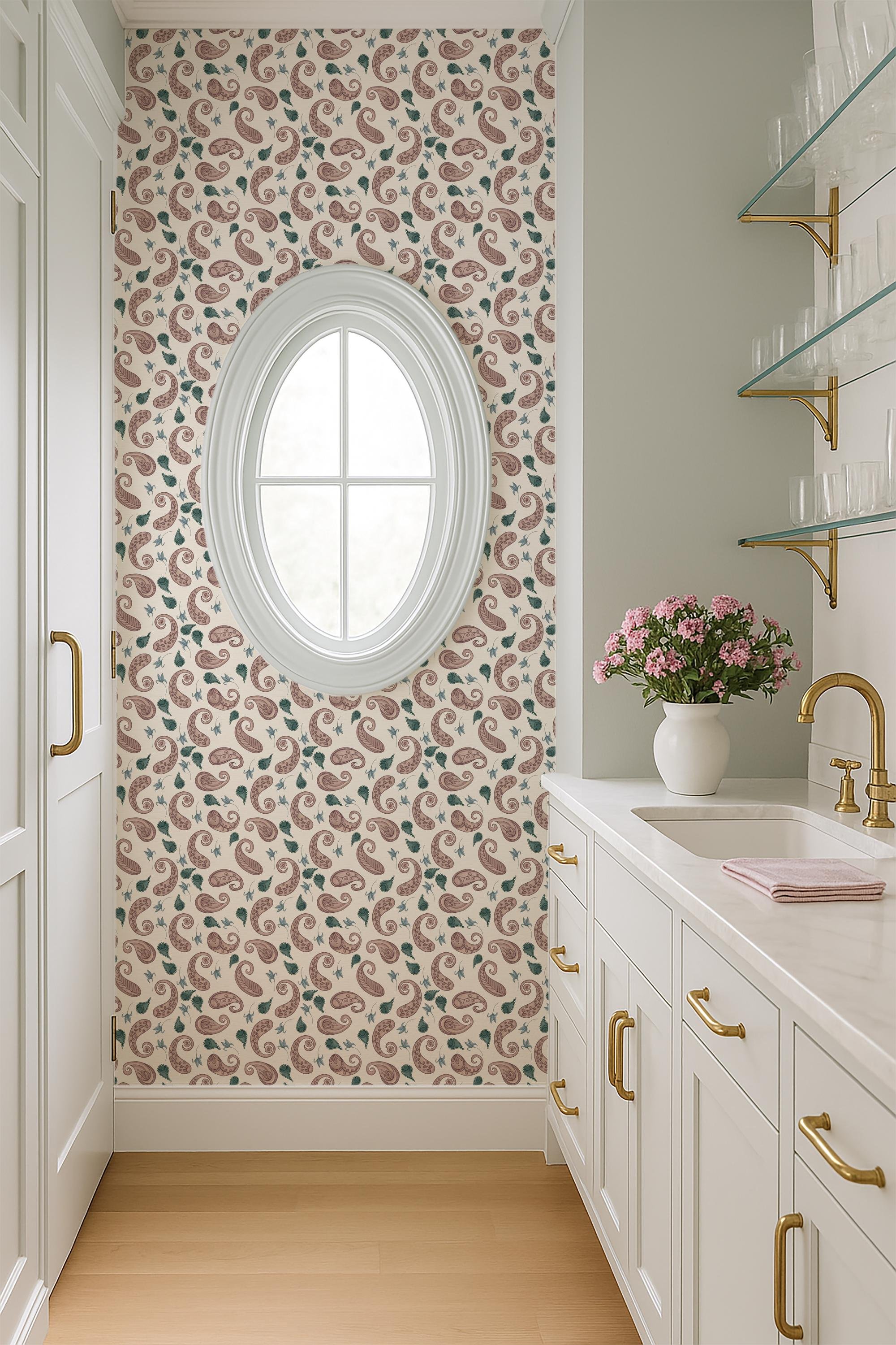 Cream Indian Paisley