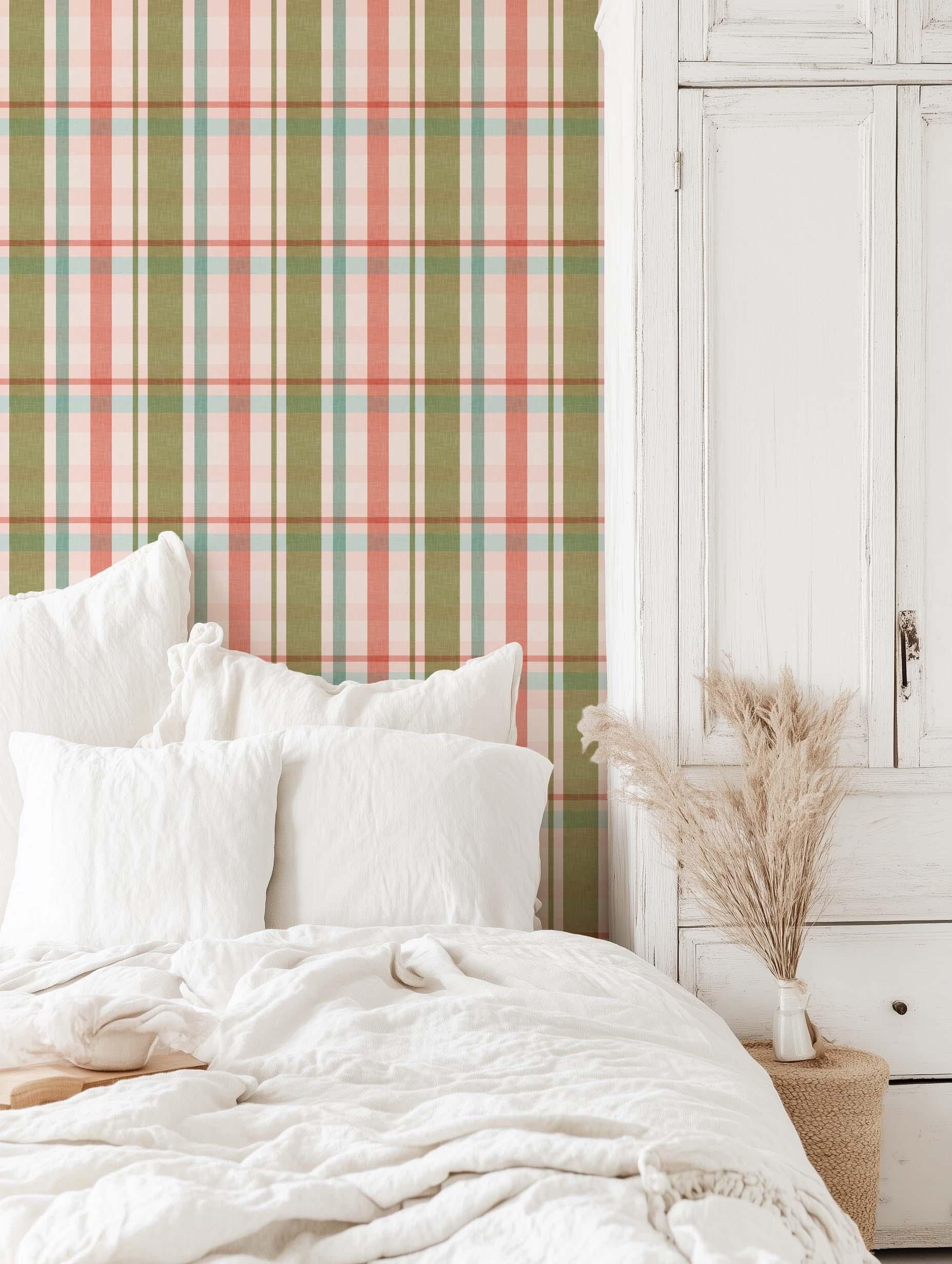 Wabi Sabi Large Plaid Leaf Green