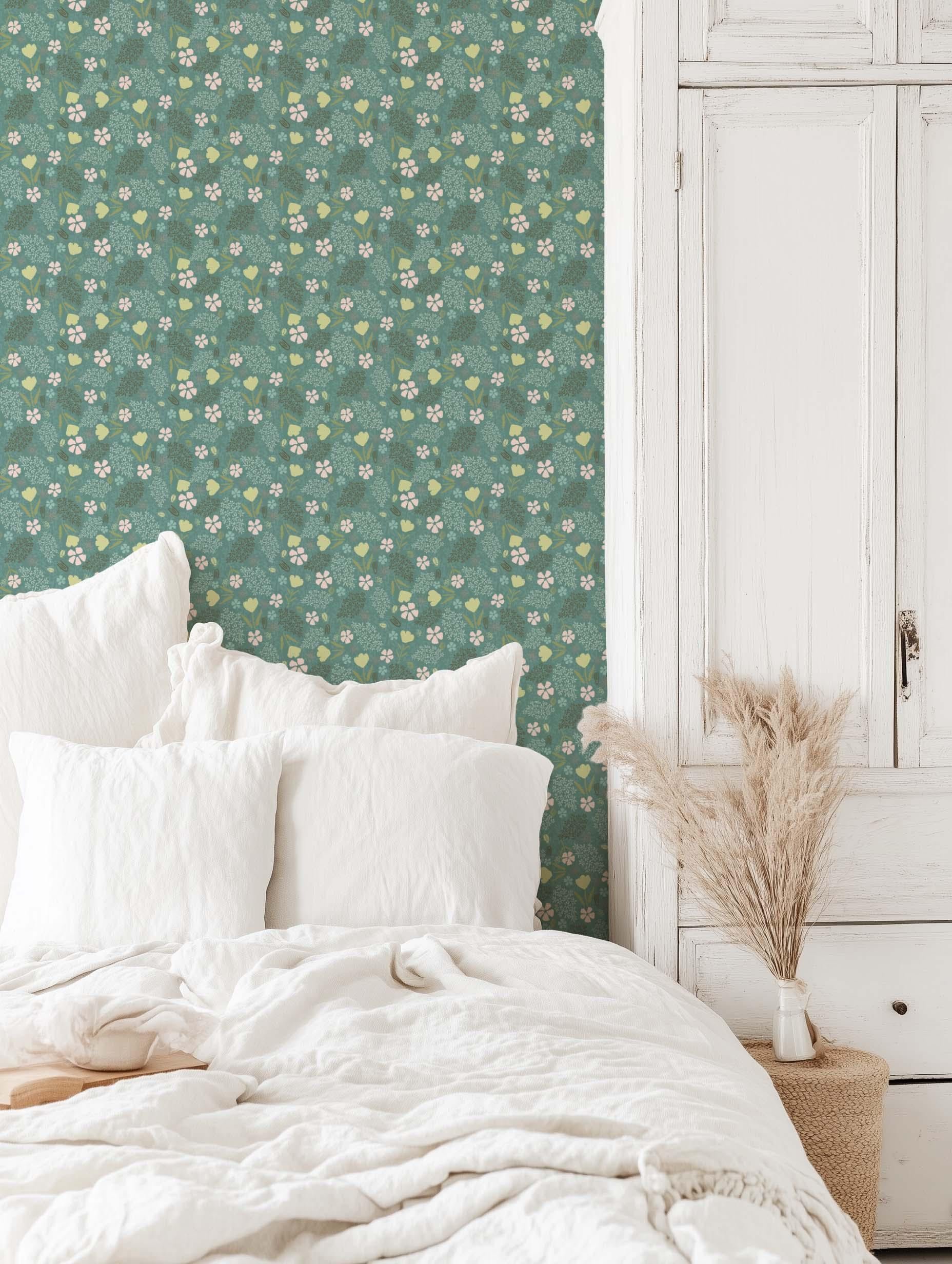 Sweet Floral Ditsy Teal Large