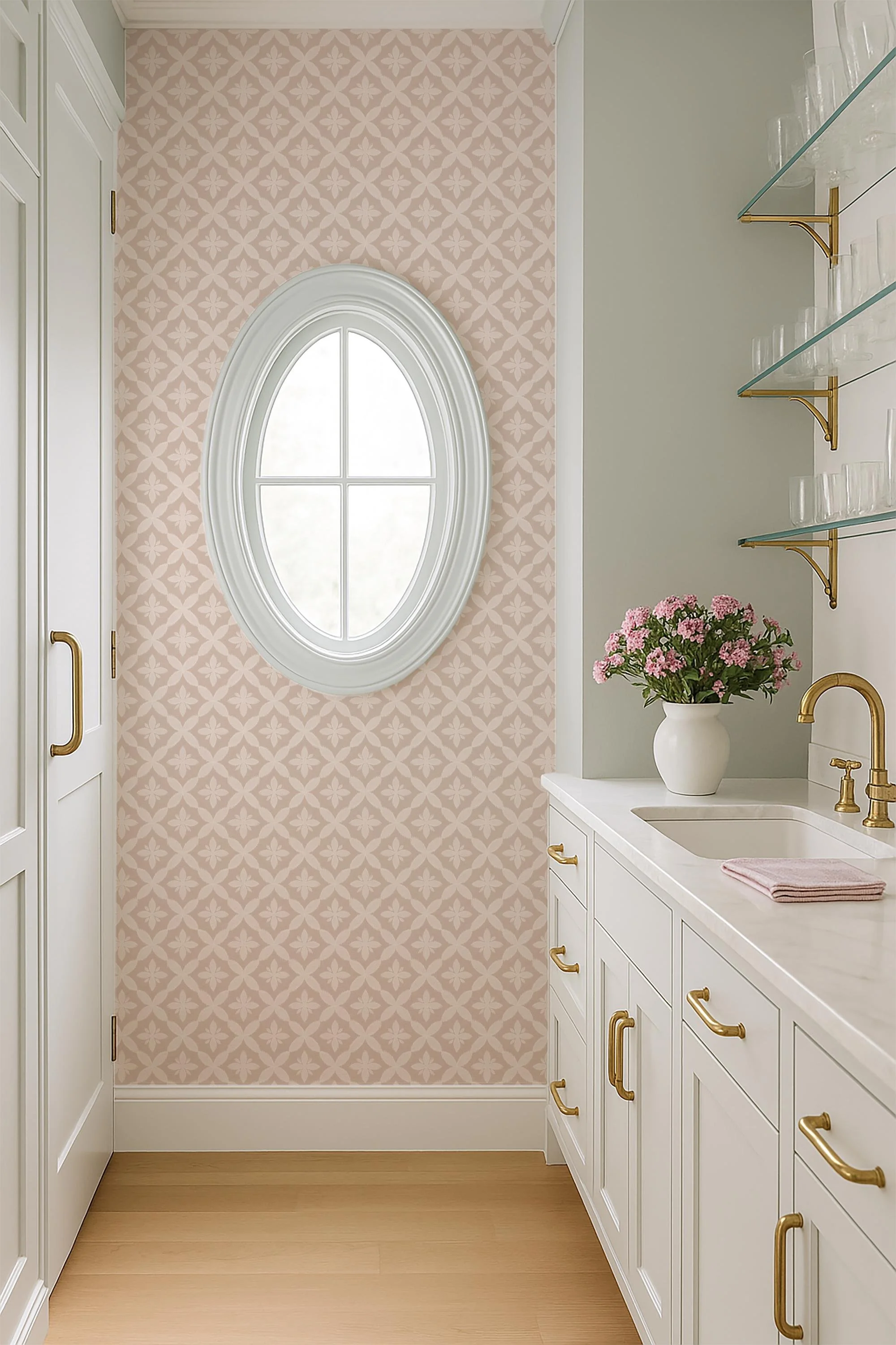 Light Blush Ikat Geometric