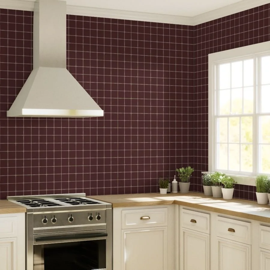 Watercolor Window Pane Plaid Burgundy  Kitchen_21084414.jpg