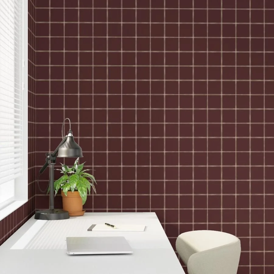 Watercolor Window Pane Plaid Burgundy Desk_21084414.jpg