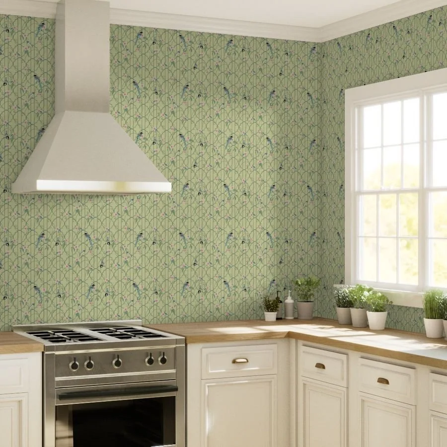 lattice birds green kitchen_20526366.jpg