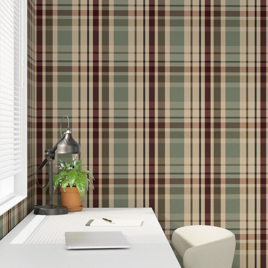 Twill Weave Wine and Green Desk_21049413.jpg