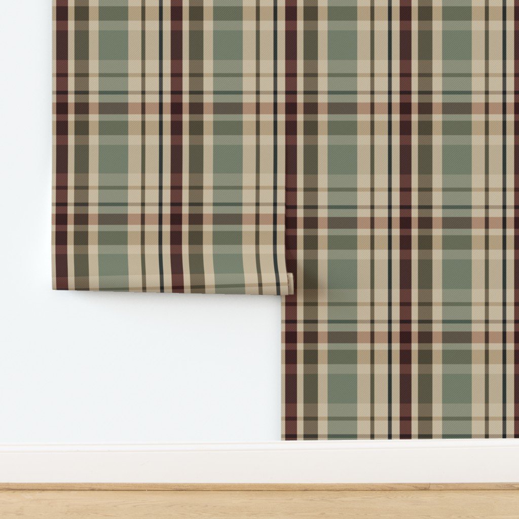 Twill Weave Wine and Green Double_21049413.jpg