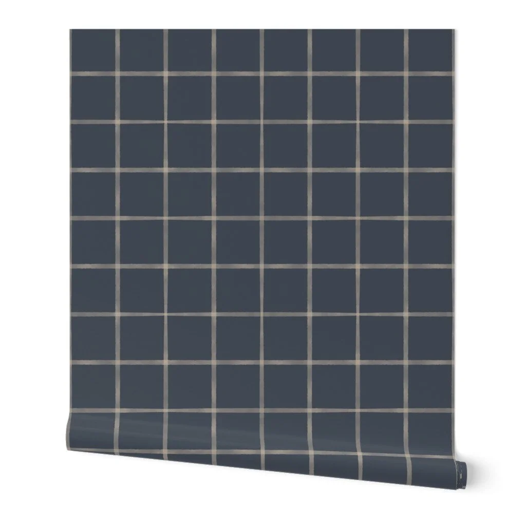 Watercolor Window Pane Plaid Navy Single_21084421.jpg