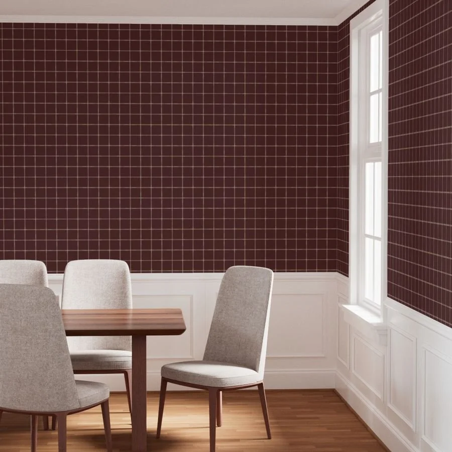 Watercolor Window Pane Plaid Burgundy  DIning_21084414.jpg