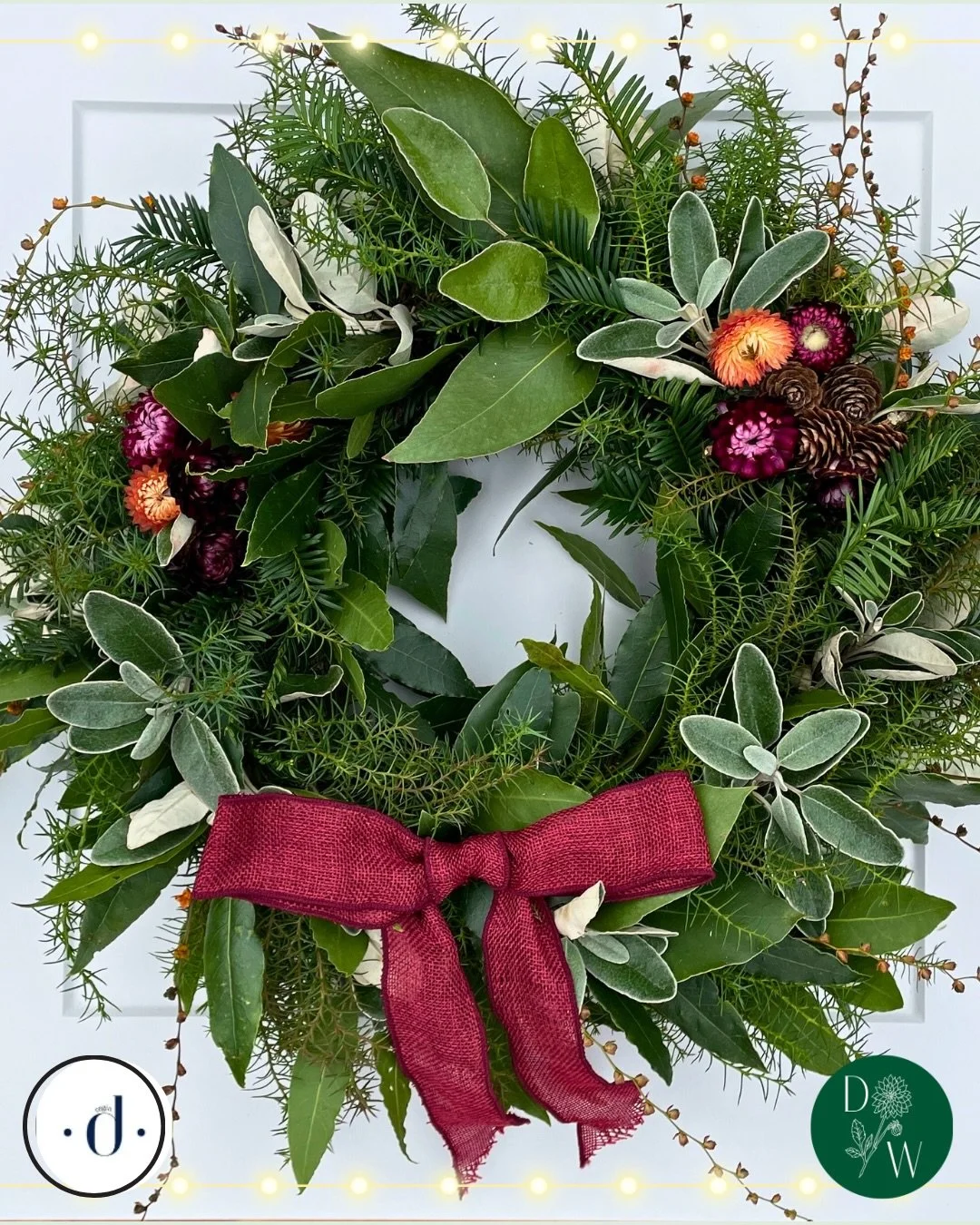 Our fabulous Christmas wreath workshop at Cegin Diod is almost upon us! Grazing platters, fizz, festive creativity and excellent company! We have a few spots left so get book your spot now on our website! 🤩✨