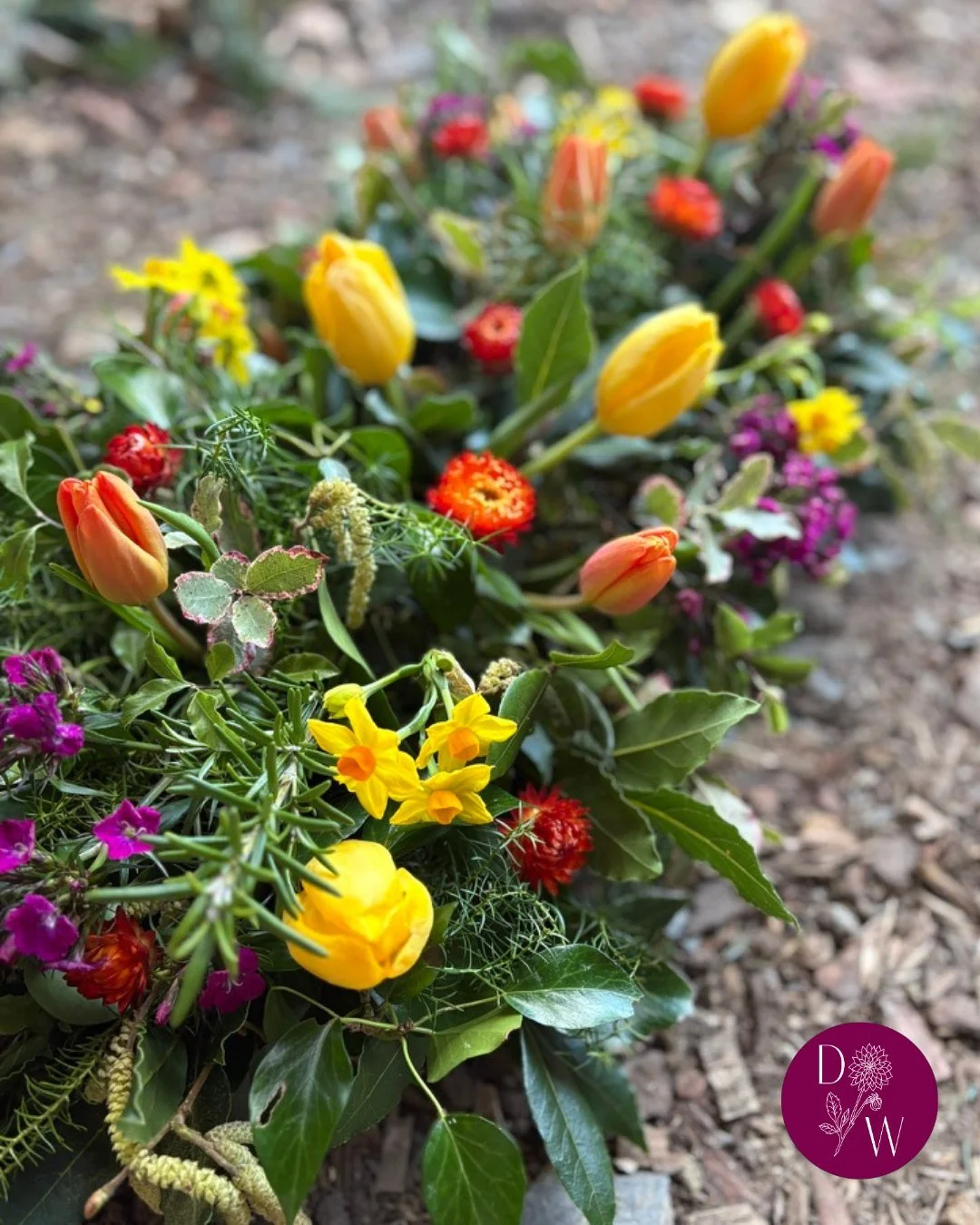 It is always an honour to be asked to create farewell flowers. This casket spray was for a much loved local gentleman. The brief was bold bright colour and a special request for his favourite Sweet Williams to be included which we sourced from a grow