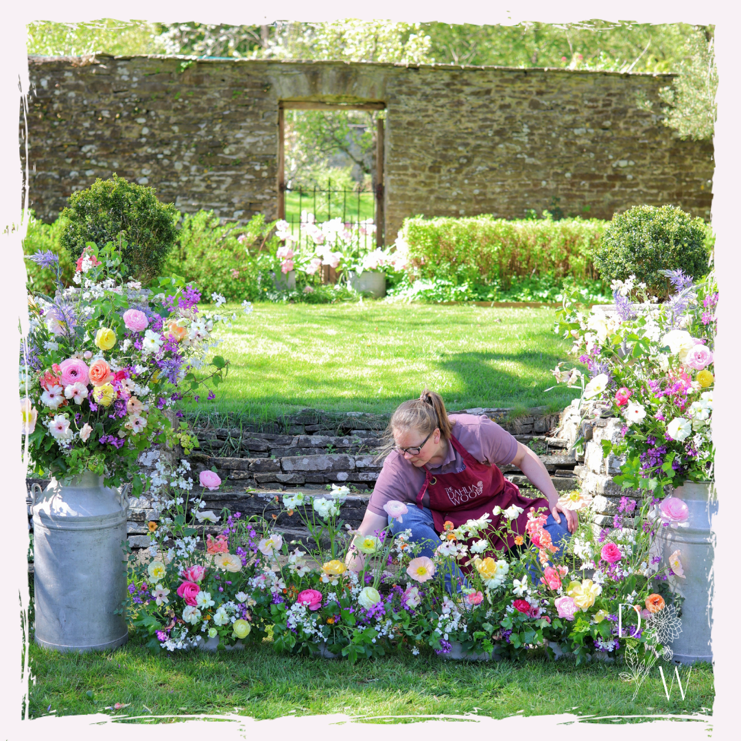 Hati arranging April wedding flowers