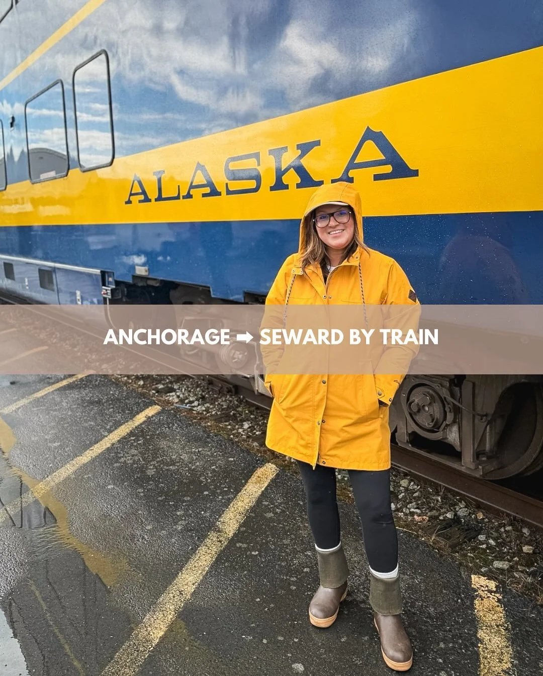 All aboard the @alaskarailroad Coastal Classic 🚂✨

Danika and I started the day bright and early in Anchorage with our Gold Star Service tickets in hand. Think dome car views, breakfast, and drinks. Yes, I ordered a Bloody Mary at 7 a.m. 🙌

I dress