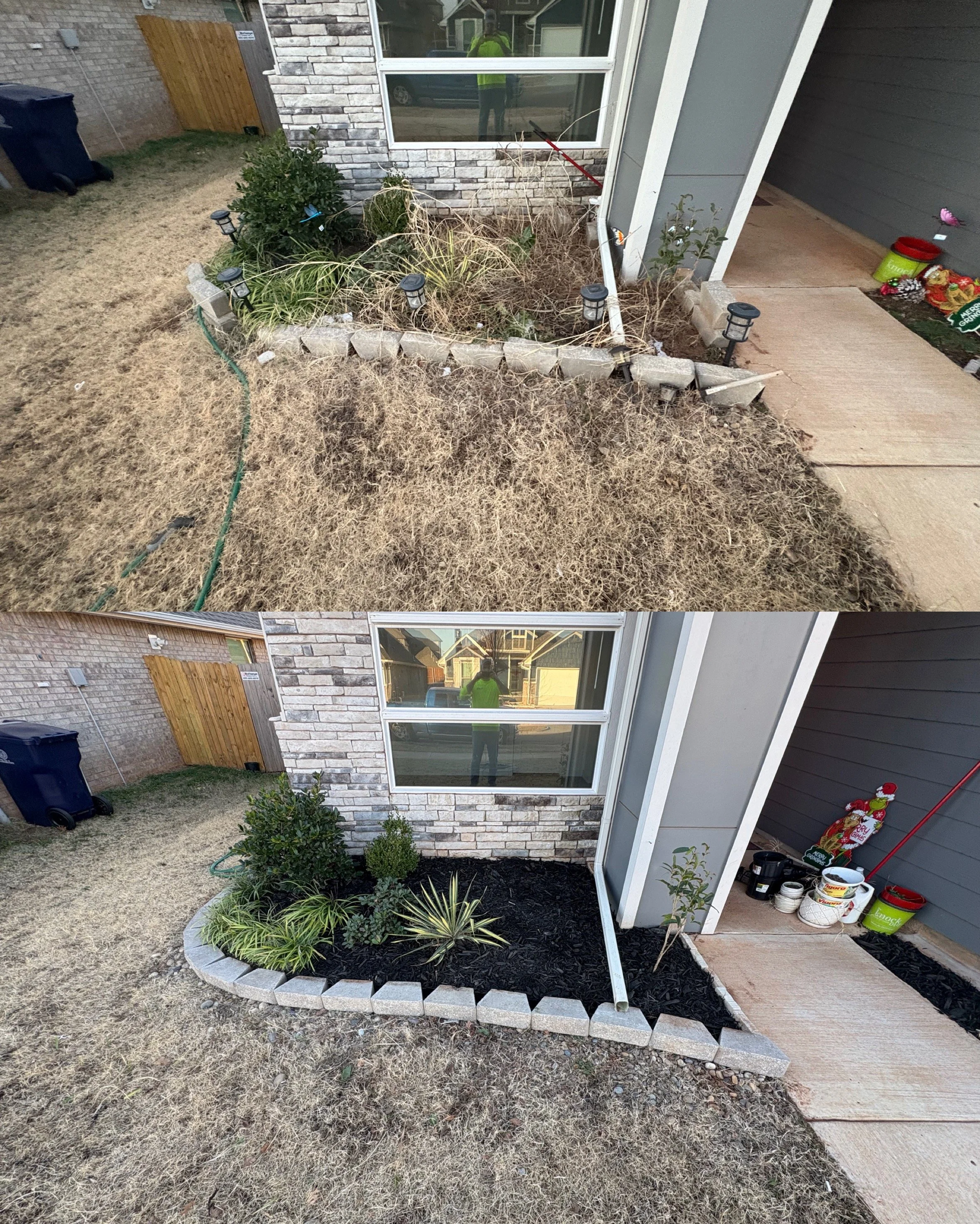 brush-removal-from-flowerbed