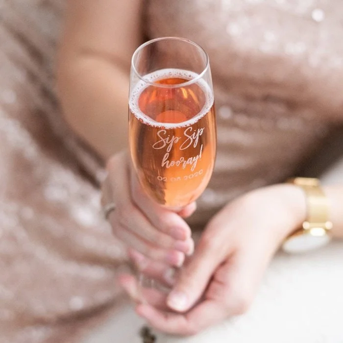 Champagneglas graveren met tekst