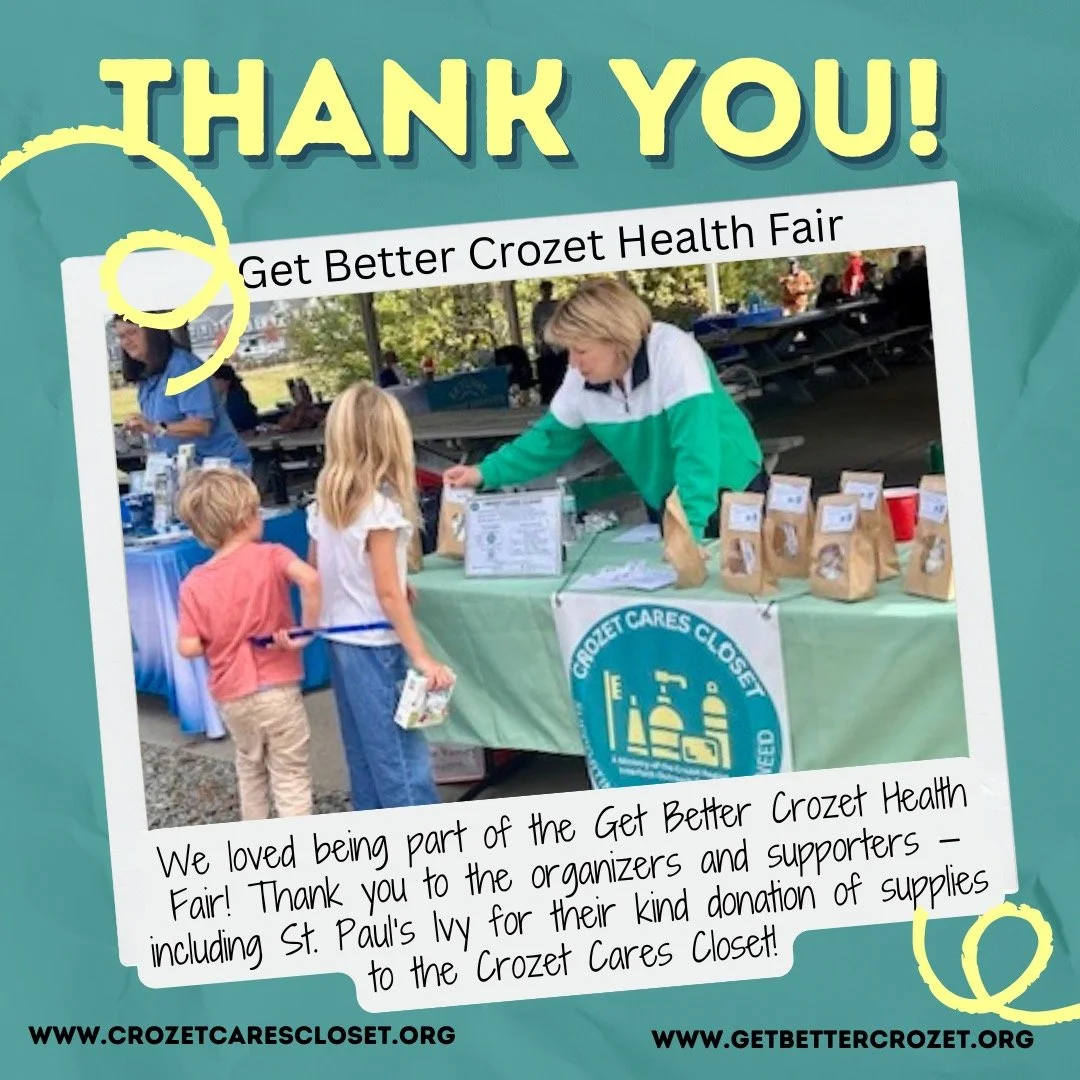 Crozet Cares Closet was a proud exhibitor at the Get Better Crozet Health Fair on Sat. Oct. 18, 2025. Looking forward to next year!