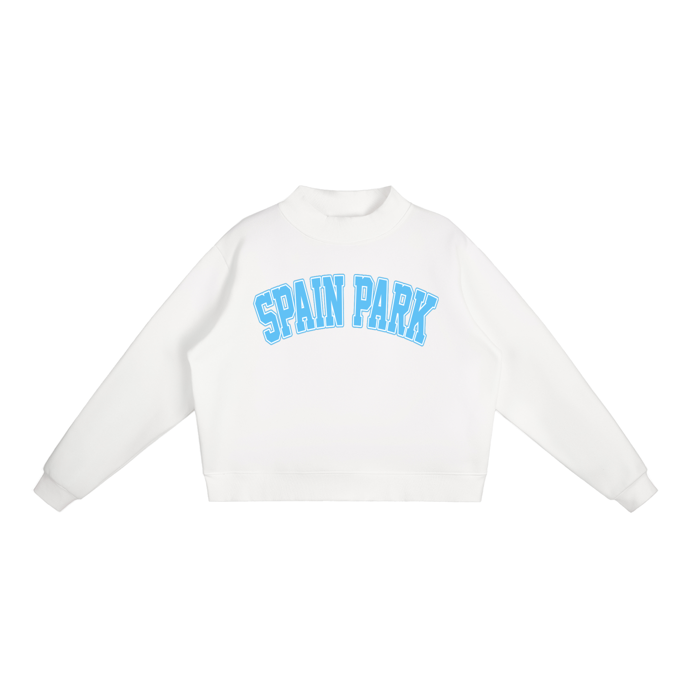 Spain Park (white) Mock-Neck Crew Sweatshirt