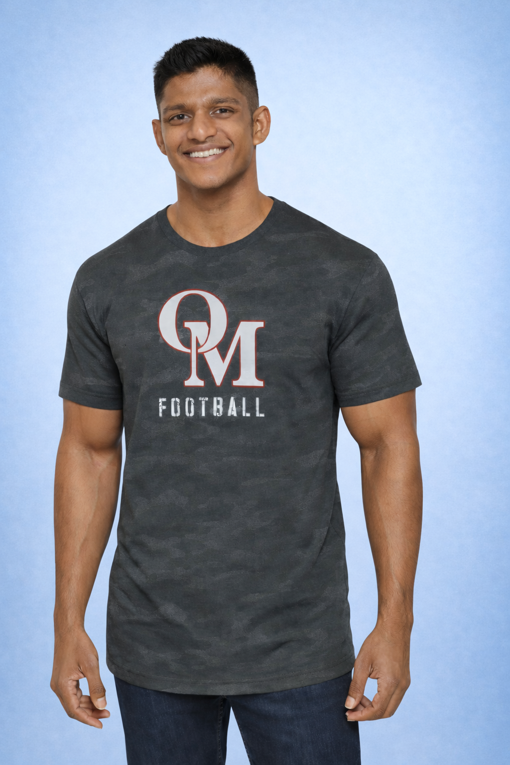 Oak Mtn Camo or Blackout Black Camouflage Fine Jersey Tee