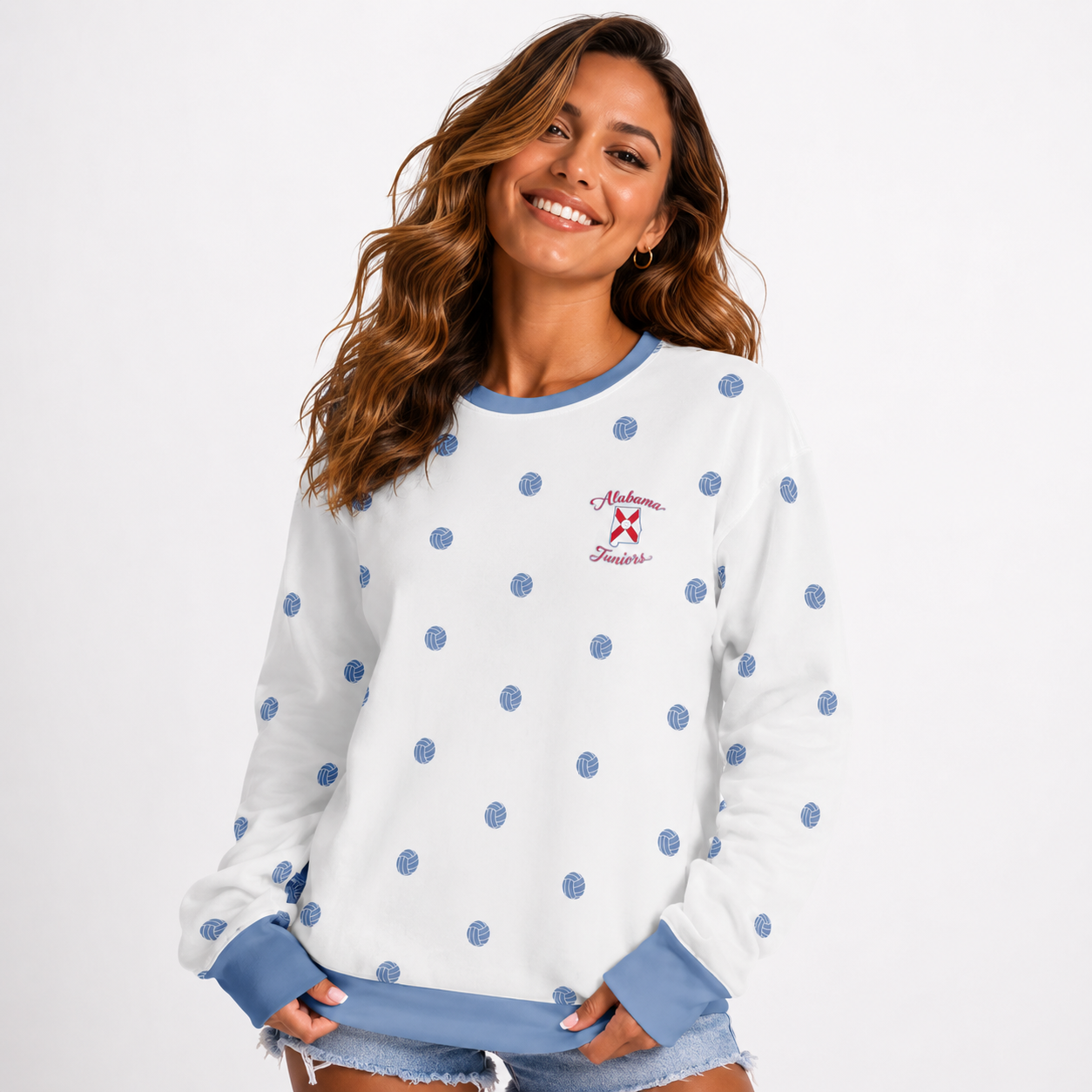 Alabama Juniors Polkadots Volleyball Pattern Blue