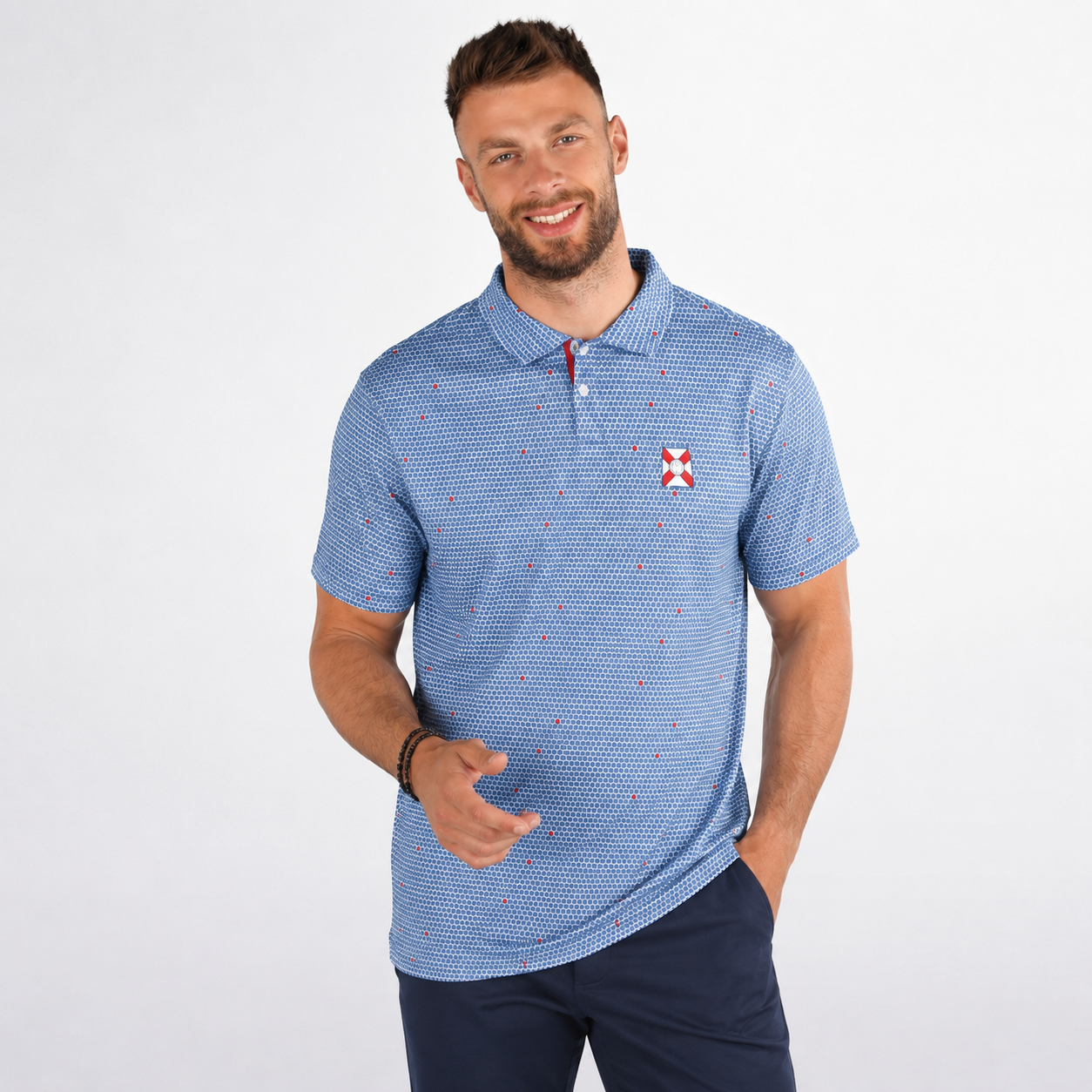 AL Jrs Men Volleyball Pattern Polo Shirt