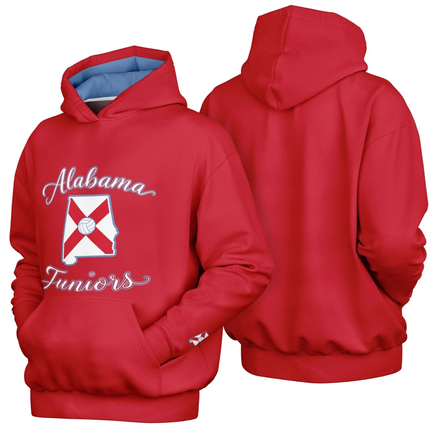 Alabama Juniors Red Volleyball Pattern Heavyweight Oversized Hoodie