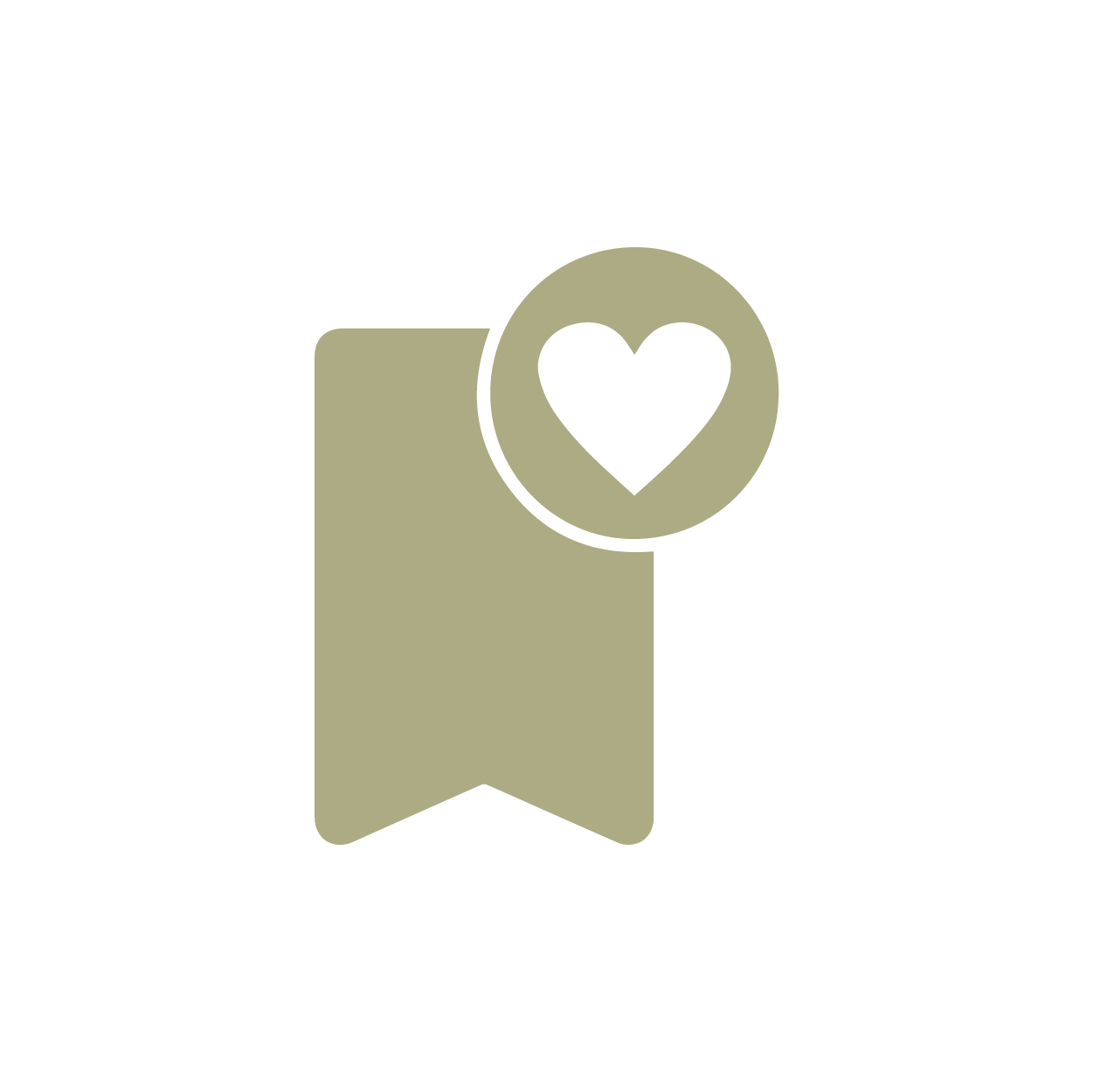 Icona di un badge con un cuore, simbolo di apprezzamento o preferenza.
