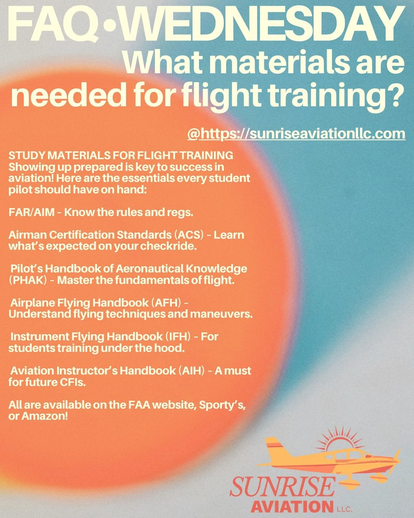 #sunriseaviationllc #flightschool #aviationtraining #faq