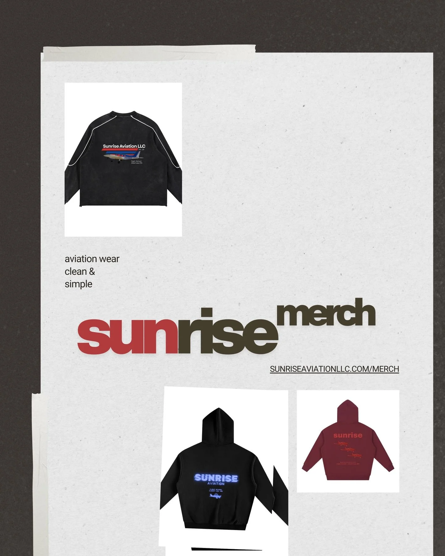 Check out our latest aviation merch&mdash;perfect for pilots and aviation lovers alike ✈️🔥
Shop now: sunriseaviationllc.com/merch

#AviationLife #PilotGear #FlyHigh #AviationStyle #SunriseAviation