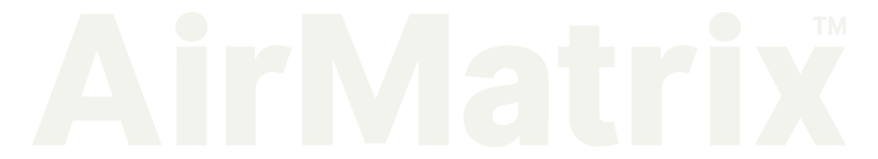 Logo of AirMatrix with bold white text on a black background.