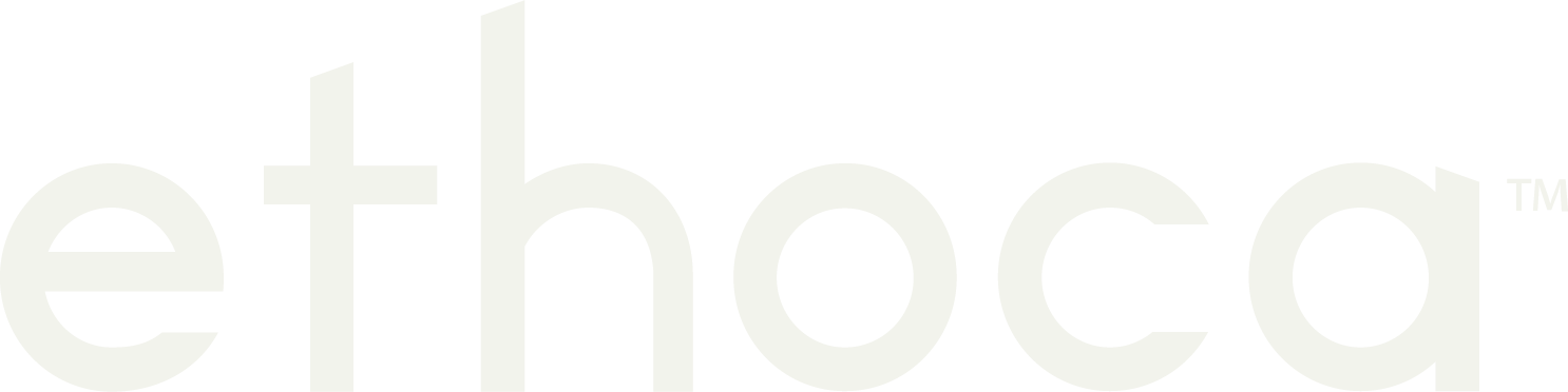 Logo of Ethoca with stylized lowercase letters in light gray on black background.