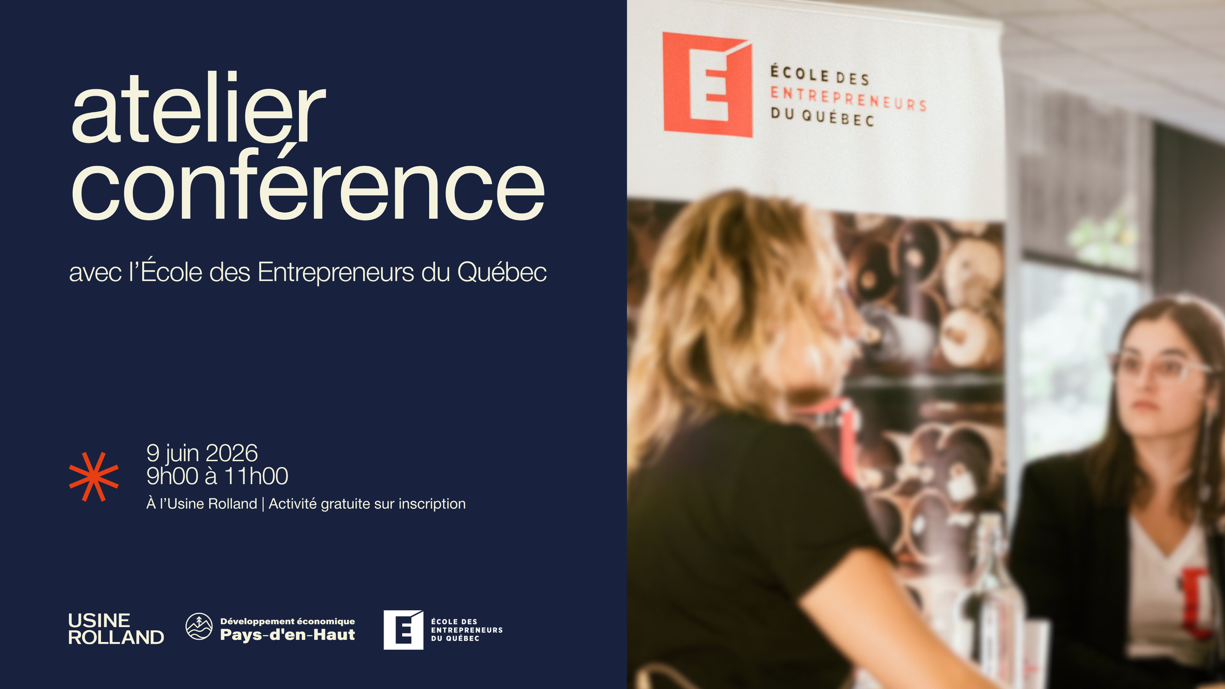 Atelier-conférence avec l’École des entrepreneurs du Québec