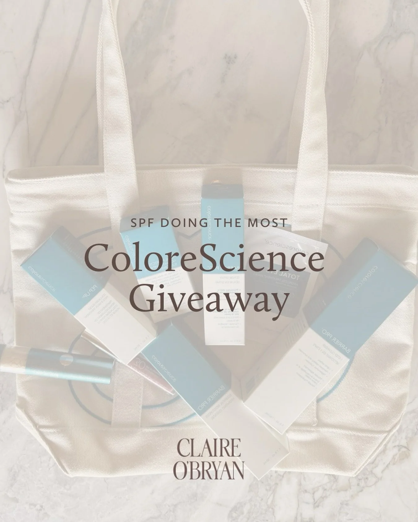 GIVEAWAY!!!! I love working with the best companies out there for skin protection, and @colorescience is THE BEST in the game of SPF. I&rsquo;m giving away all of my favorites: No Show Mineral, Brush on Shield, Lip Shine, Barrier Pro Cleanser, Barrie