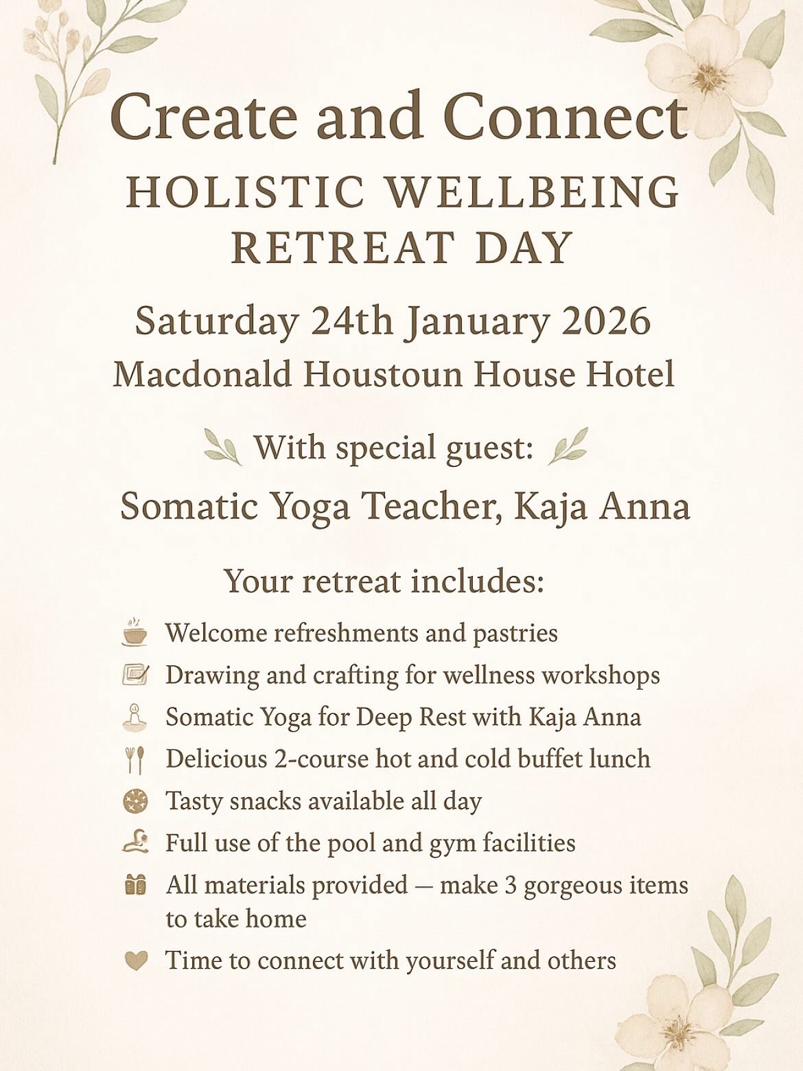 I&rsquo;m very excited to host this holistic wellbeing retreat day with guest Somatic Yoga Teacher @with.kaja 

Early bird tickets available until the start of December. Link in bio and story.

Limited to 15 spaces for a calmer and more intimate expe