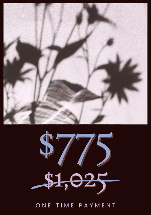 early bird pricing for Befriending the Cycle is $775 for paid in full option.