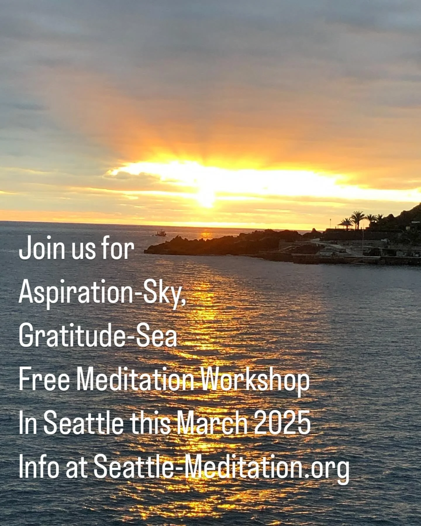 Free Meditation Workshop at the Seattle Sri Chinmoy Centre starting in March. Explore the Joys and Practicalities of a Peaceful Life. https://www.seattle-meditation.org  @srichinmoyseattle #srichinmoy #srichinmoymeditation #meditationclass