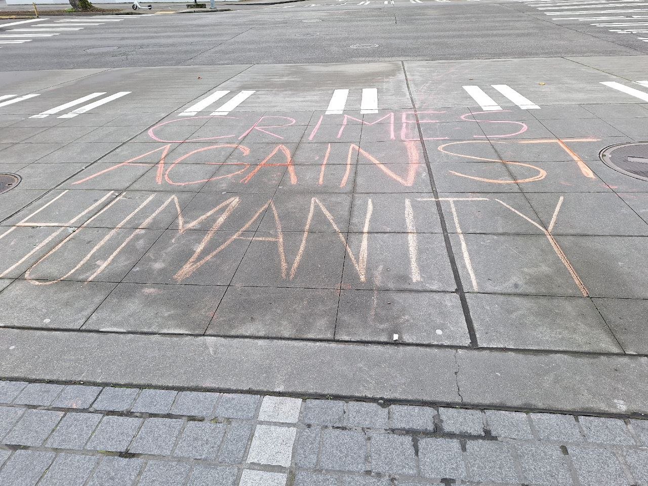 Sidewalk chalk is a fun way to have your say!