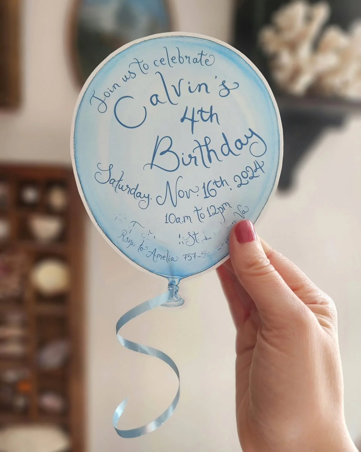 Lately my kids have been 'the cobbler's children' - running aroundin their bare feet while I paint and design for someone else's occasion. But not this time! I just love the whimsy of this one. 🩵

#customwatercolorinvites #custominvitations #birthda