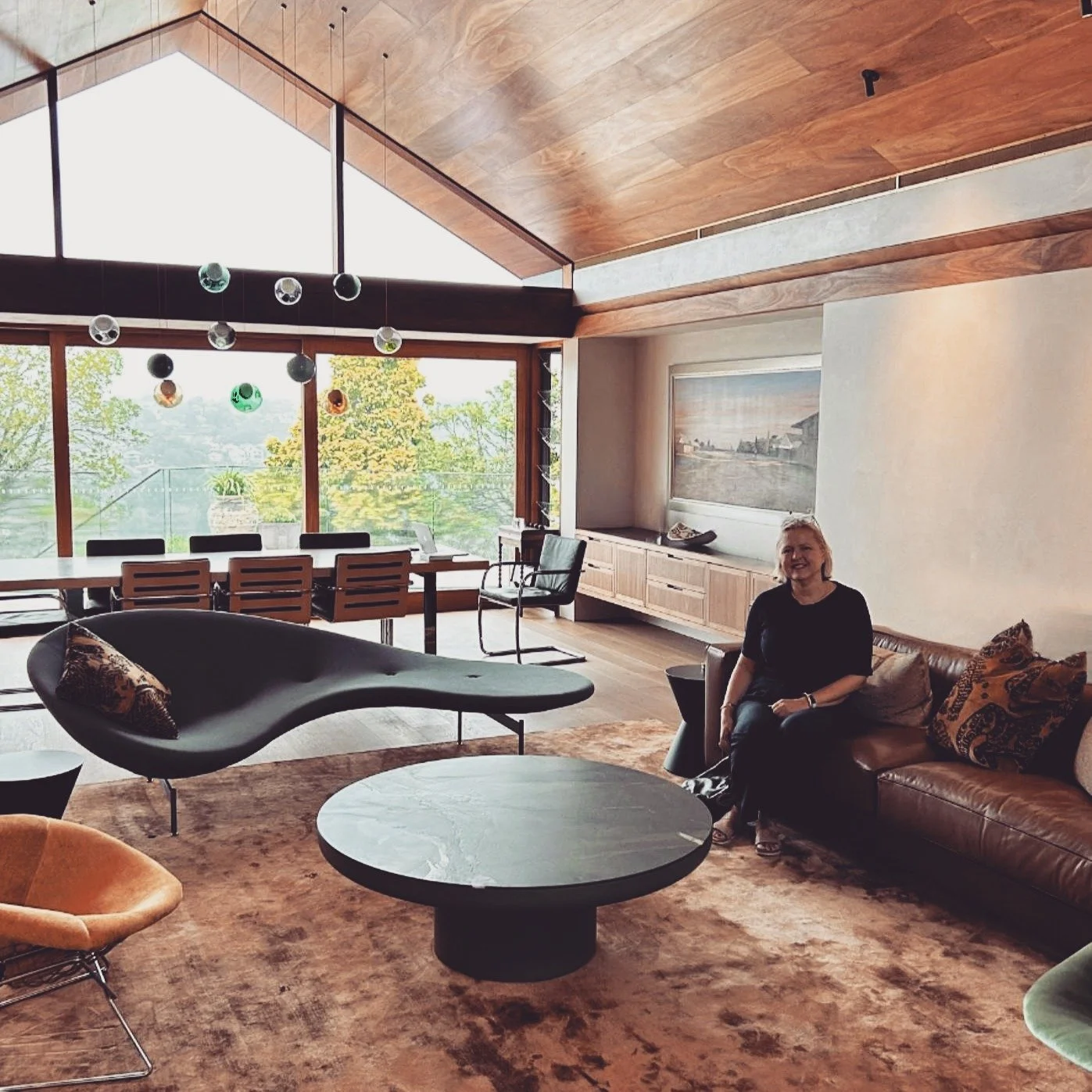 Clients existing furniture, expertly reupholstered by @edwinodermatt, new gorgeous green marble Minotti Brady coffee table from @dedece, rug by @limitededitionrugs for Formal Lounge at our Castlecrag project