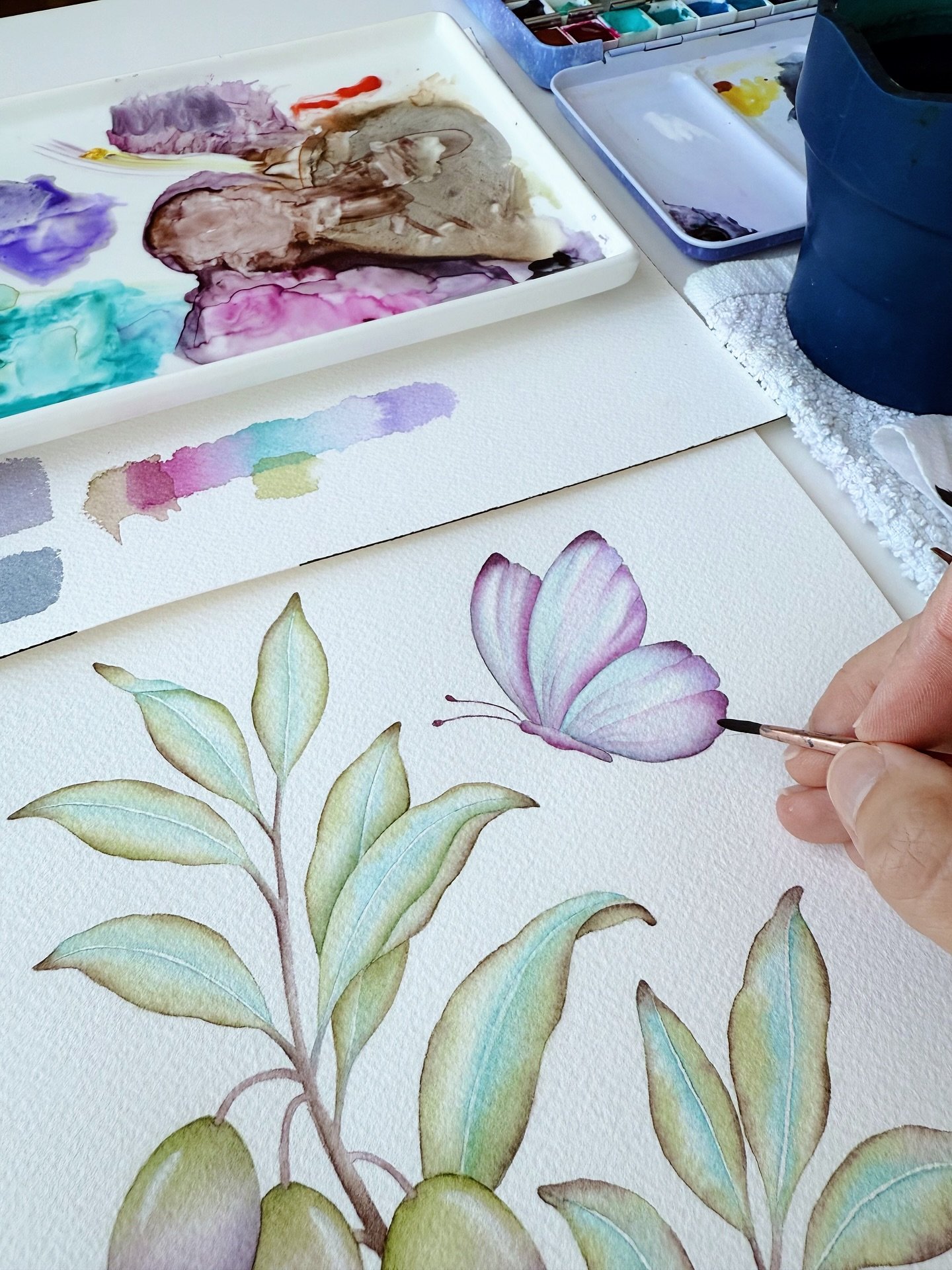 A new collection is taking shape. In each painting, a butterfly carries a message from nature&rsquo;s heart to yours. Swipe for some clips of the painting in progress.

This is the first: Peace 🌿 a whisper of harmony for the world and for our own he