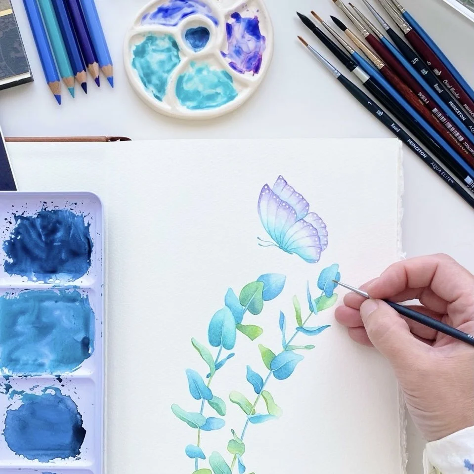 Alma Colours - Butterfly and Eucalyptus Study