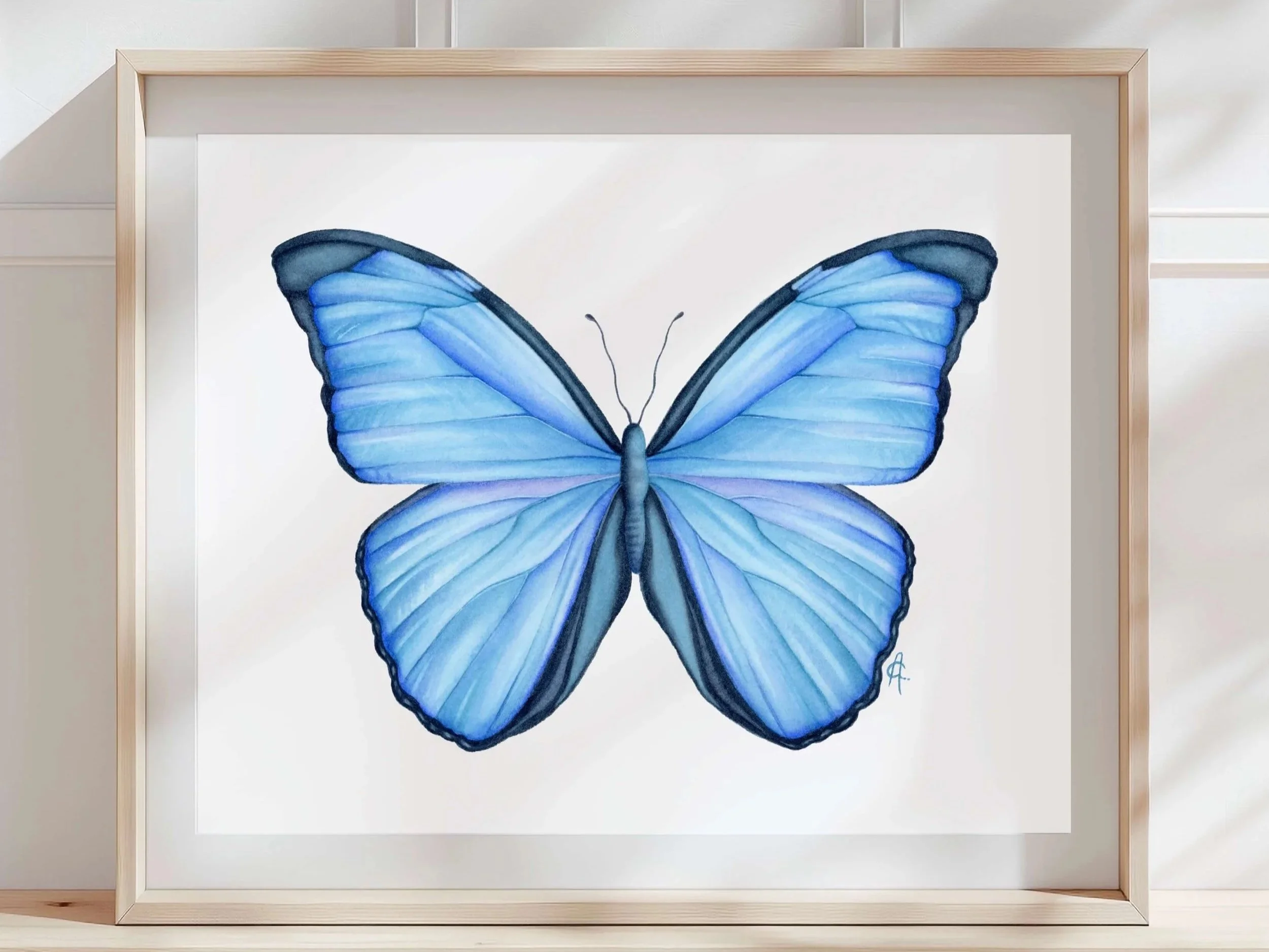Blue Morpho Painting on View at Sakku Art Virtual Exhibition