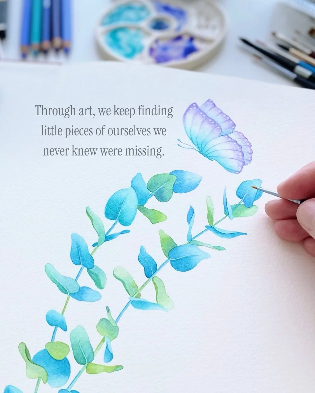 Through art, we keep finding little pieces of ourselves we never knew were missing. Do you feel the same?

#butterflyillustration #botanicalwatercolour #watercolourartists