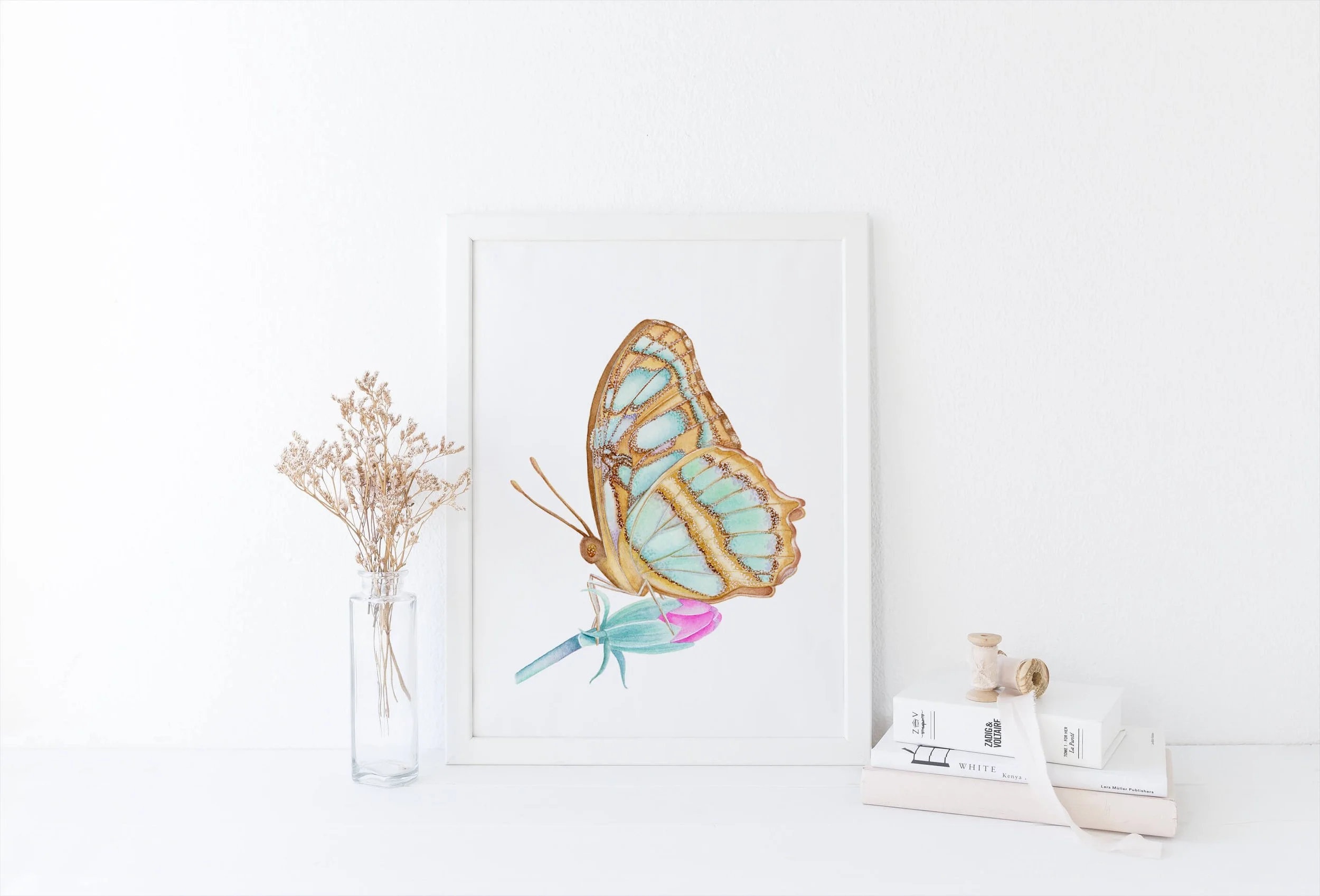 The malachite butterfly watercolour painting by Alma Colours Art.