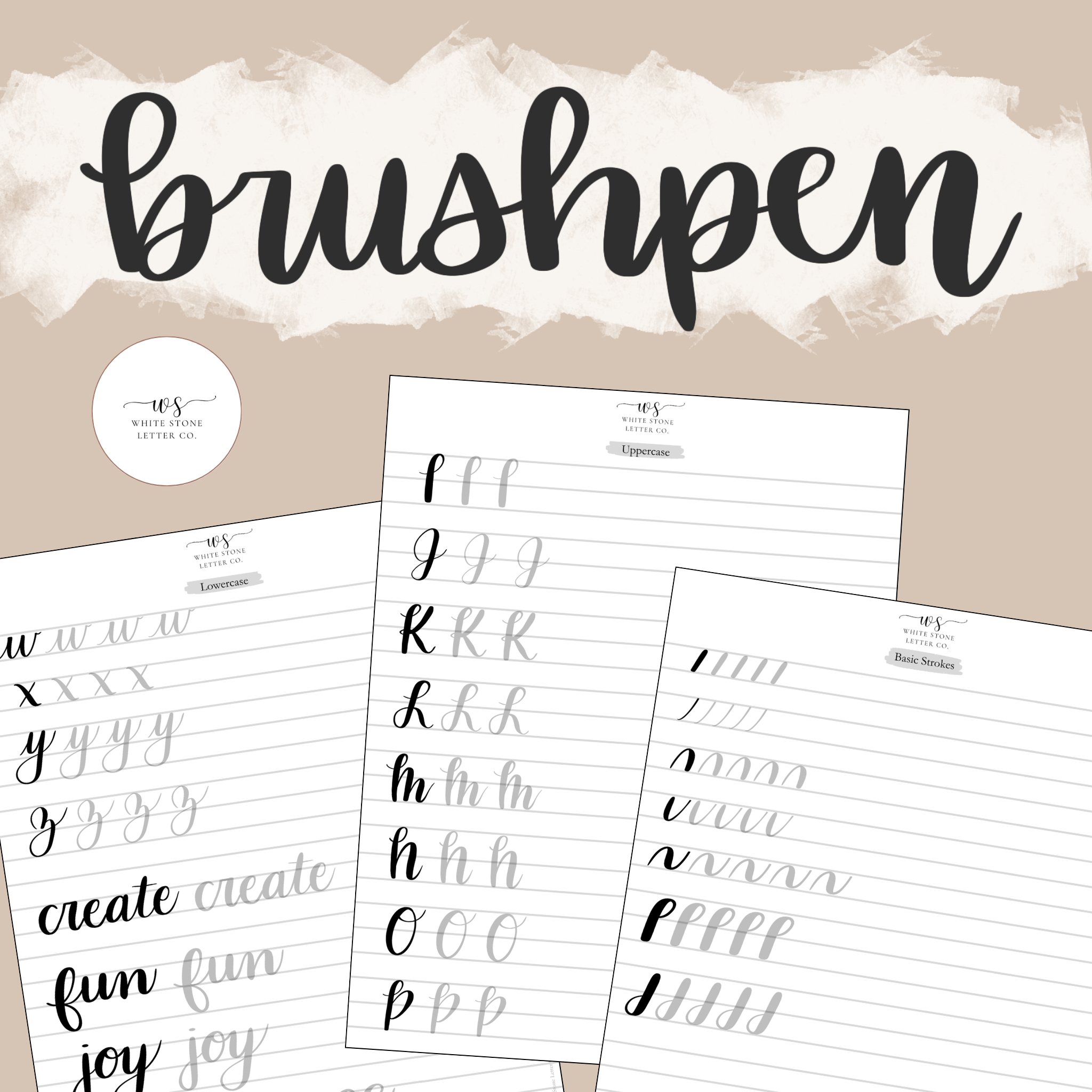 Brush Pen Calligraphy Practice Guide | A–Z for Beginners | Digital ...
