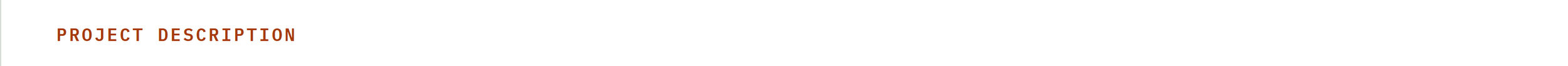 Part of a document title that reads 'PROJECT DESCRIPTION' in orange text on a white background.